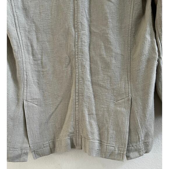 Madewell Breezewoven Gray Basketweave Button Linen Blend Blazer Jacket sz Small - Picture 10 of 15
